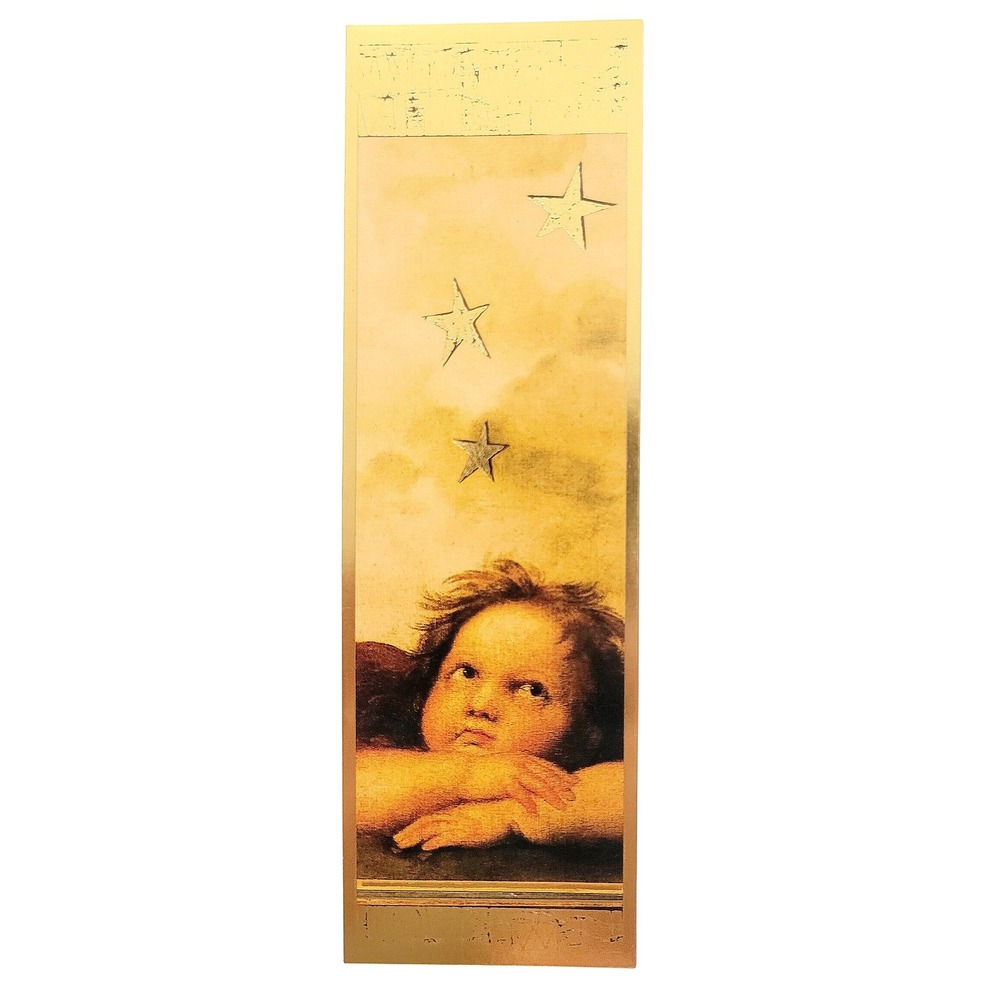 Vintage 90s The Angel gold etched Bookmark Tel Aviv Israel Turnowsky Art BK2853a